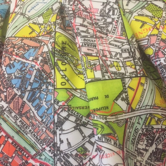Anthropologie Maeve Carte neoprene Paris map skirt - Picture 4 of 8